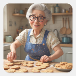 Happy Birthday Gramma Quadratischer Aufkleber