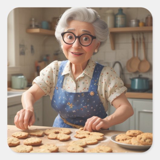 Happy Birthday Gramma Quadratischer Aufkleber (Vorderseite)