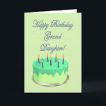 Happy Birthday Grand Daughter Geburtstagstorte wün Karte<br><div class="desc">Viele weitere Designs in meinem Laden. Kontaktieren Sie mich,  um ein maßgeschneidertes Design für Sie zu haben!</div>