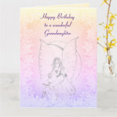 Happy Birthday Grandaughter Fairy Design Karte (Gelbe Blume)