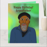 Happy Birthday Granddad Afroamerikaner Karte<br><div class="desc">Diese coole Geburtstagskarte ist mit einem afroamerikanischen Männchen in einem blauen Shirt und einer Kappe ausgestattet. Holen Sie sich diese Karte für Ihren verdienten Großvater,  um Ihre Wertschätzung zu zeigen.</div>