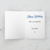Happy Birthday Grandpa Blue Black Typografy Card Karte (Innenseite)