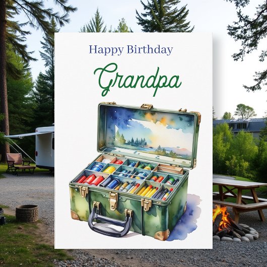 Happy Birthday Grandpa | Fishing Tackle Box Karte