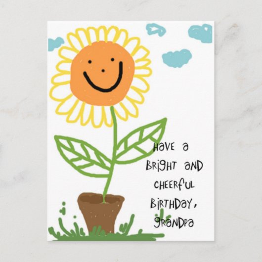 Happy Birthday Grandpa Postkarte (Vorderseite)