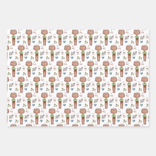 Happy Birthday Grandpap Wrapping Paper Sheets Geschenkpapier Set (Vorderseite)