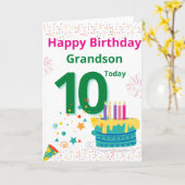 Happy Birthday Grandson - 10 Heute Karte (Gelbe Blume)