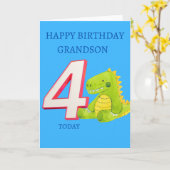 Happy Birthday Grandson - 4 Heute Karte (Gelbe Blume)