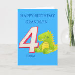 Happy Birthday Grandson - 4 Heute Karte<br><div class="desc">Eine ganz besondere niedliche Geburtstag-Karte für Ihren Enkel an seinem 4. Geburtstag.</div>