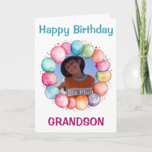 Happy Birthday Grandson Custom Foto Karte