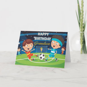 Happy Birthday Grandson Football Card Karte