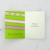 Happy Birthday Grandson Grün und Braun Foto Karte (Innenseite)