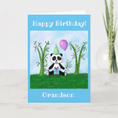 Happy Birthday Grandson Panda Party Karte (Vorderseite)