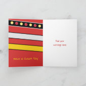 Happy Birthday Grandson rot-schwarzes Foto Karte (Innenseite)