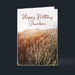 Happy Birthday Grandson - Rustic Birthday Card Feiertagskarte<br><div class="desc">Benutzerdefinierte Geburtstagskarte mit rustikalem Sonnenuntergang-Foto mit "Happy Birthday Grandson" in Schrift-Typografie. Farbige Innenausstattung und Rücken. Auch für Instant Download verfügbar,  um einfach mit Freunden und Familie zu teilen.</div>