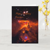 Happy Birthday Grandson - Star Cluster Birthday Karte (Gelbe Blume)