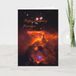 Happy Birthday Grandson - Star Cluster Birthday Karte<br><div class="desc">Galaxien, Sterne und Nebulae-Serie: Der Sternhaufen Pismis 24 liegt im Kern des großen Emissions-Nebel NGC 6357, der einen Grad am Himmel in Richtung des Scorpius-Sternbildes ausdehnt. Ein Teil des Nebel wird von den jüngsten (blutigsten) schweren Sternen in Pismis 24 ionisiert. Die intensive UV-Strahlung der strahlenden Sterne heizt das Gas, das...</div>