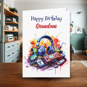 Happy Birthday Grandson Videospiel Karte