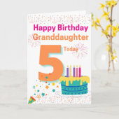 Happy Birthday Grandtochter - 5 Heute Karte (Gelbe Blume)