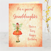 Happy Birthday Grandtochter Fairy Design Karte (Gelbe Blume)