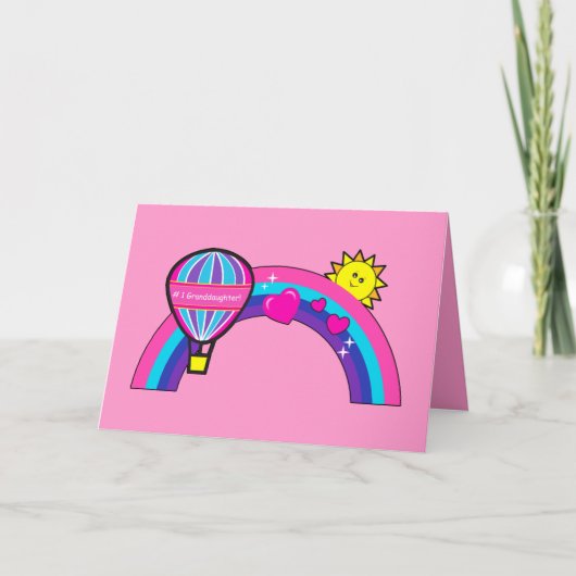 Happy Birthday Grandtochter mit Sun und Rainbow Karte (Vorderseite)