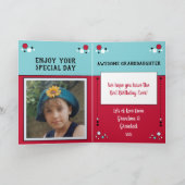 Happy Birthday Grandtochter Name Foto rot Karte (Innenseite)