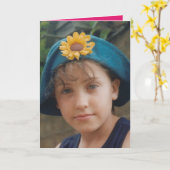 Happy Birthday Grandtochter rosa und lila Foto Karte (Gelbe Blume)