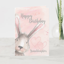 Happy Birthday Grandtochter Watercolor Bunny Karte