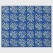 Happy Birthday Graphic (blau) Geschenkpapier (Flach)