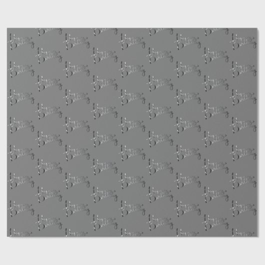 "Happy Birthday" Grau Silvery Gradient Geschenkpapier (Flach)