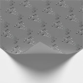 "Happy Birthday" Grau Silvery Gradient Geschenkpapier (Ecke)