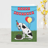 Happy Birthday Great Dane Dog Card Karte (Gelbe Blume)
