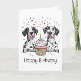 Happy Birthday Great Dane Hunde Cupcake Karte