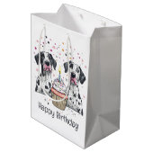 Happy Birthday Great Dane Hunde Cupcake Mittlere Geschenktüte (Rückseite Schrägansicht)
