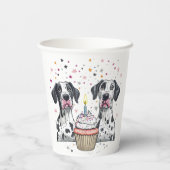 Happy Birthday Great Dane Hunde Cupcake Pappbecher (Rückseite)