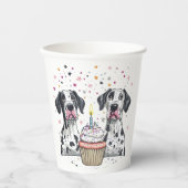 Happy Birthday Great Dane Hunde Cupcake Pappbecher (Vorderseite)