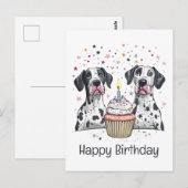 Happy Birthday Great Dane Hunde Cupcake Postkarte (Vorne/Hinten)