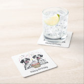 Happy Birthday Great Dane Hunde Cupcake Rechteckiger Pappuntersetzer (Vor Ort)