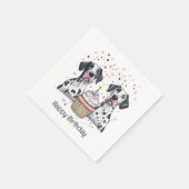 Happy Birthday Great Dane Hunde Cupcake Serviette (Ecke)