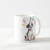 Happy Birthday Great Dane Puppy Cupcake Kaffeetasse (VorderseiteRechts)