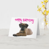 Happy Birthday Great Dane Puppy Dog Card - Verse Karte (Gelbe Blume)