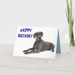 Happy Birthday Great Dane Puppy Dog Card - Verse Karte