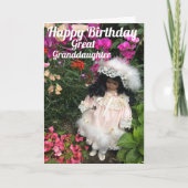 Happy Birthday great granddaughter Black doll Card Karte (Vorderseite)