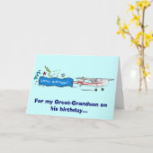 Happy Birthday Great-Grandson-Flugzeug Karte (Gelbe Blume)