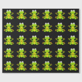 Happy Birthday Green Frog Geschenkpapier (Flach)
