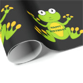 Happy Birthday Green Frog Geschenkpapier (Rolleneckpunkt)