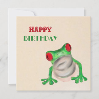 Happy Birthday Green Frog Gruß Karte