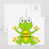 Happy Birthday Green Frog Postkarte (Vorne/Hinten)