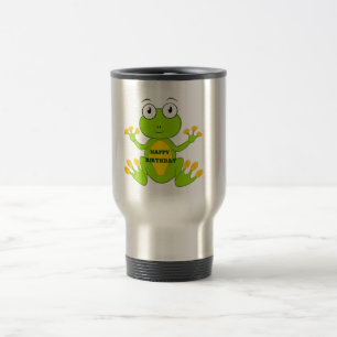 Happy Birthday Green Frog Reisebecher