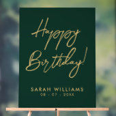 Happy Birthday Green Gold Modern Script Acrylschild (Neutral)