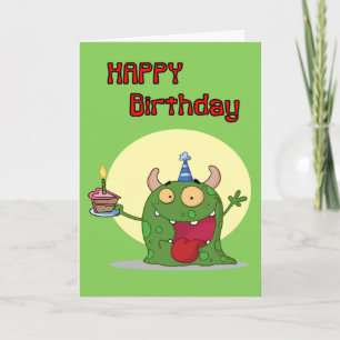 Happy Birthday Green Monster Karte